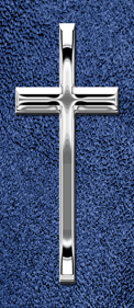 Silver Single Cross Shimmer Blue